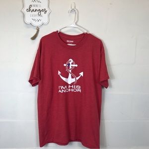 Gildan Red Printed T Shirt